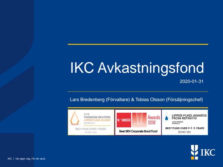 IKC Avkastningsfond Presentation 20200131