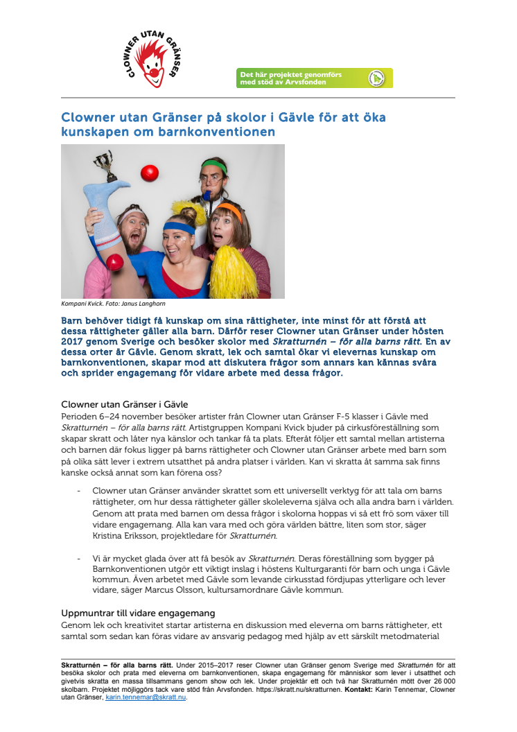 Clowner utan Gränser på skolor i Gävle