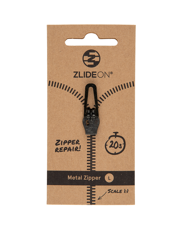 Metal Zipper L Black T