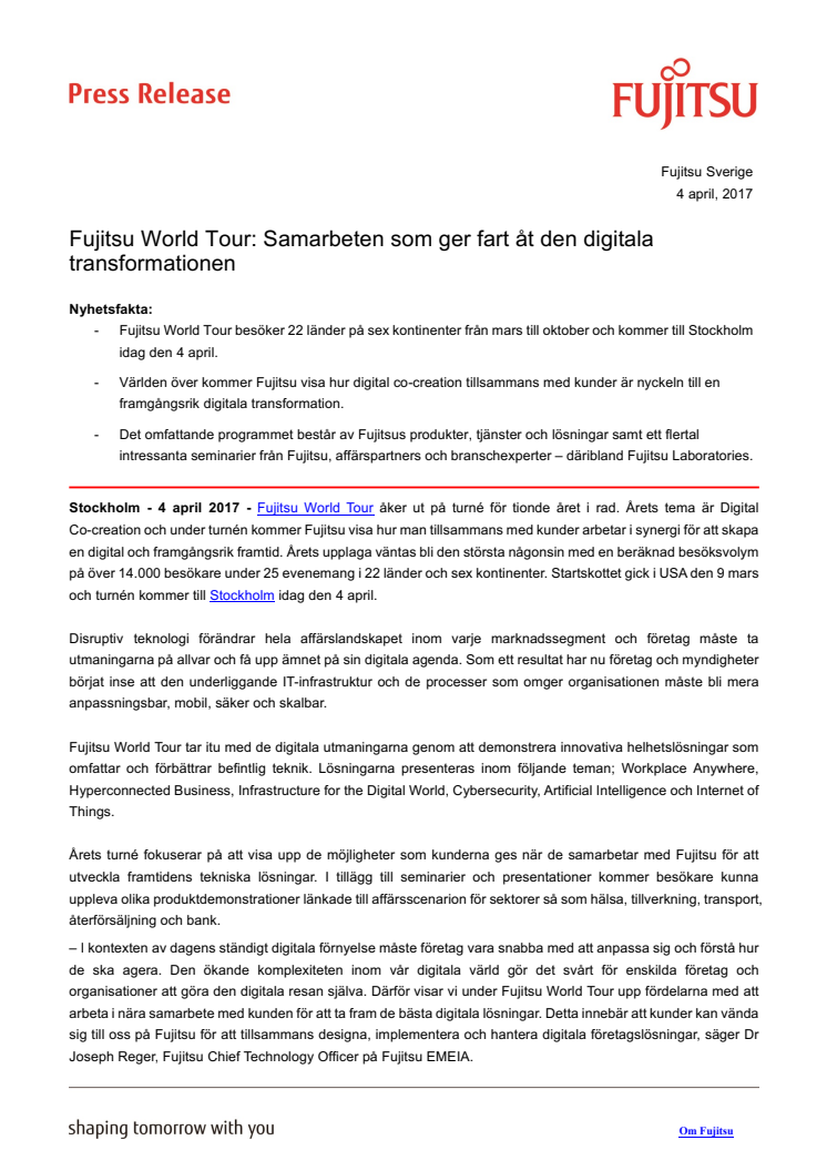 Fujitsu World Tour: Samarbeten som ger fart åt den digitala transformationen
