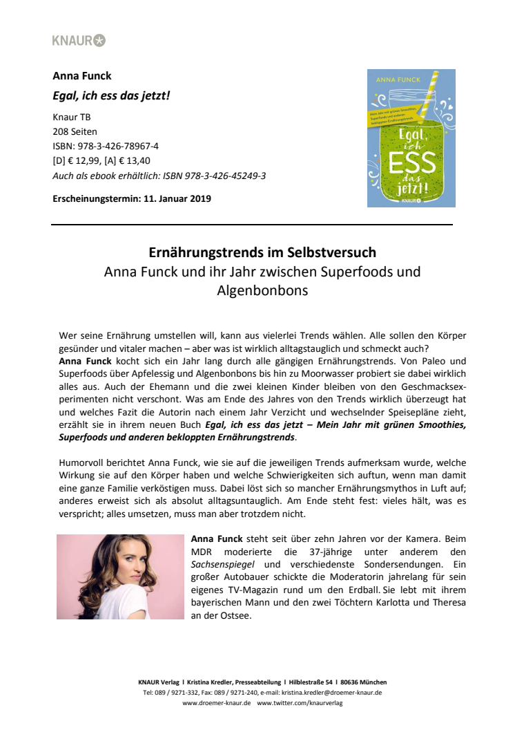 Presseinfo_Anna Funck_Egal, ich ess das jetzt!_mit Zusatzmaterial