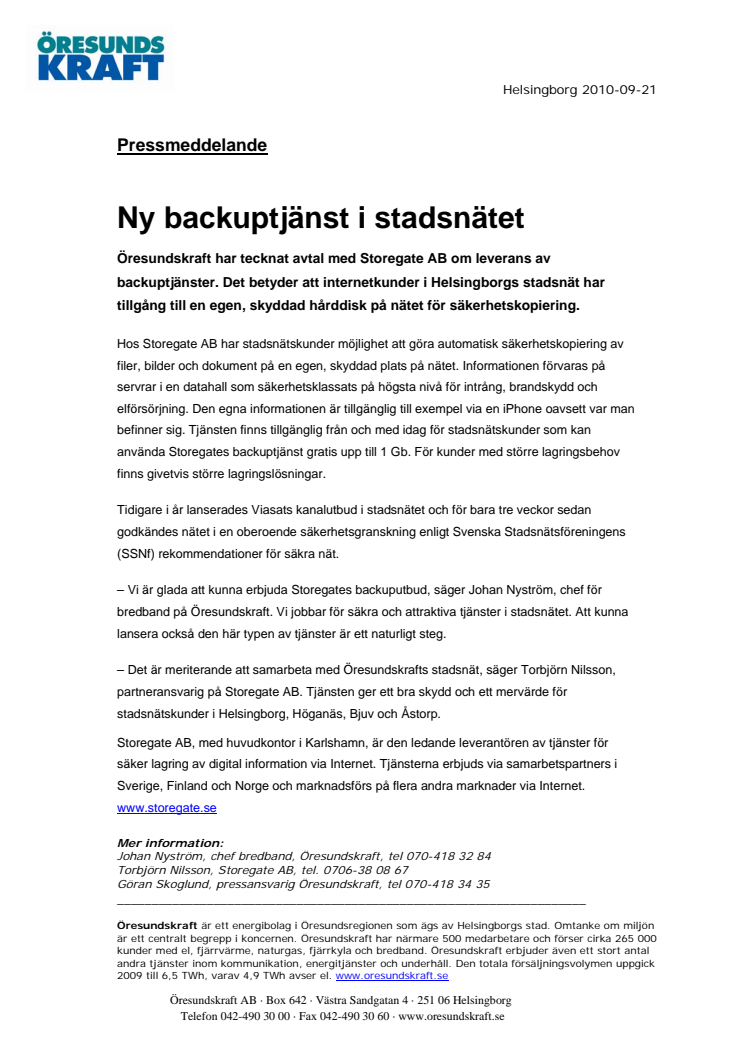 Ny backuptjänst i stadsnätet