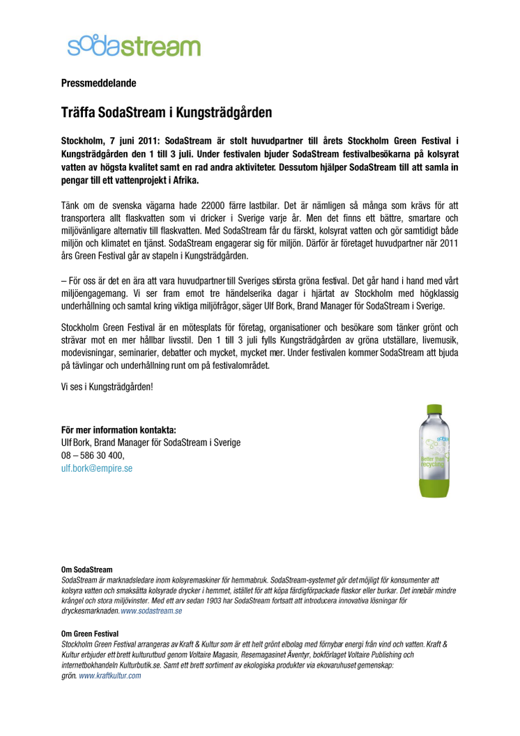 Träffa SodaStream i Kungsträdgården