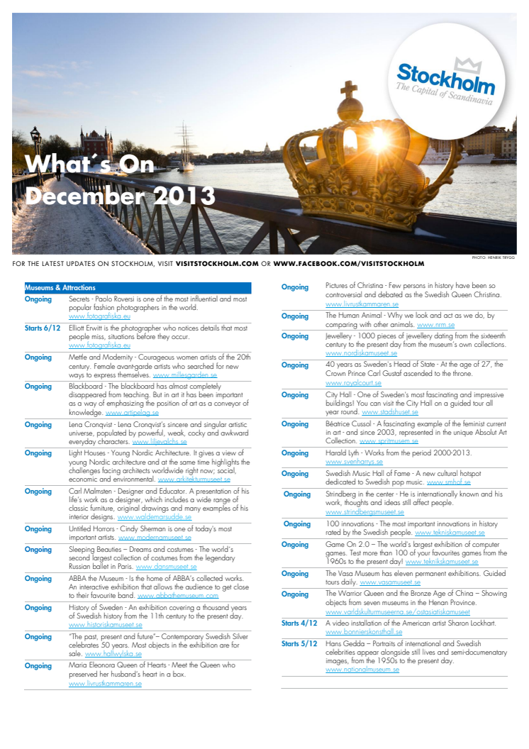 Events: What's On December 2013
