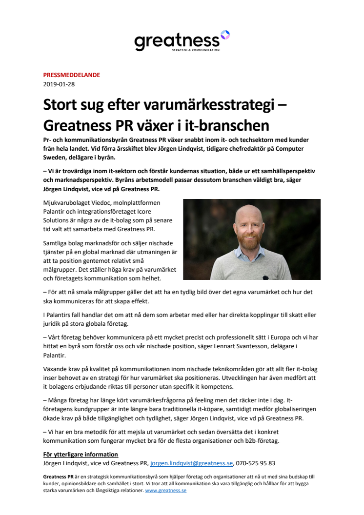 Stort sug efter varumärkesstrategi – Greatness PR växer i it-branschen