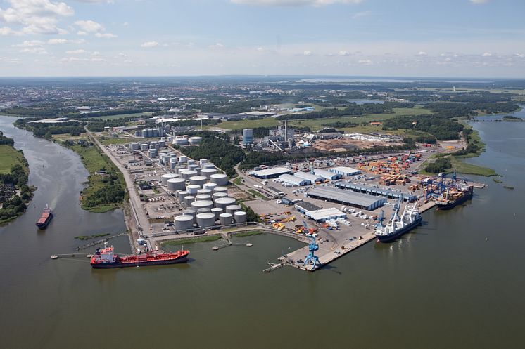 Norrköpings hamn NHS Pampus Flygfoto