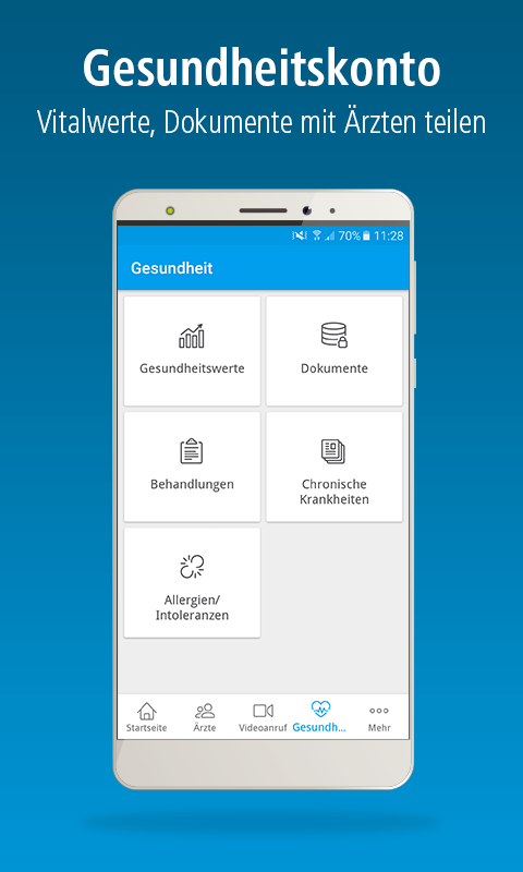 Das Gesundheitskonto. Jederzeit teilbar mit Ärzten.