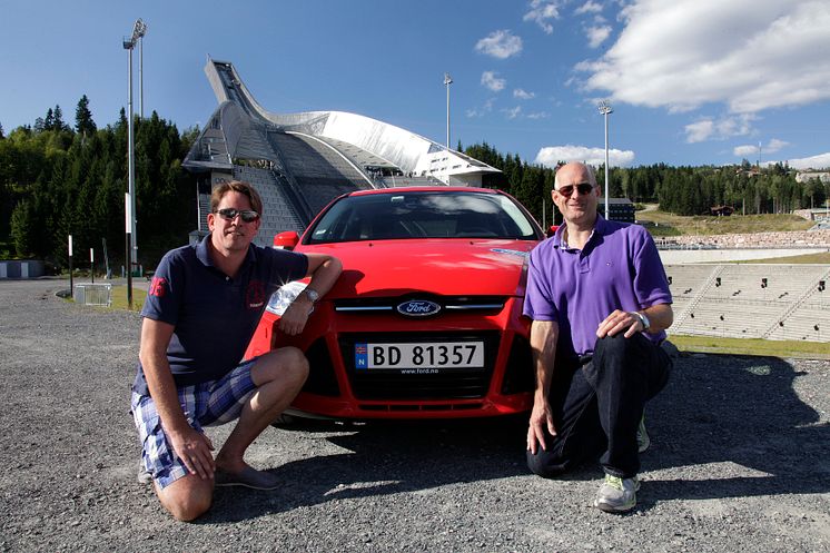 Knut Wilthil og Henrik Borchgrevink satte verdensrekord i økonomikjøring med Ford Focus med den prisbelønte 1.0-liters EcoBoostmotoren.