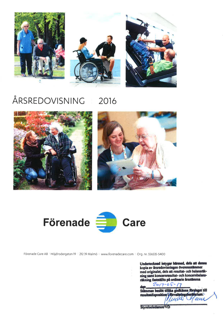 Förenade Care - Årsredovisning 2016