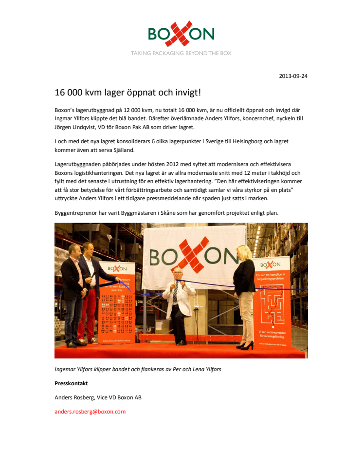 16 000 kvm lager öppnat och invigt!