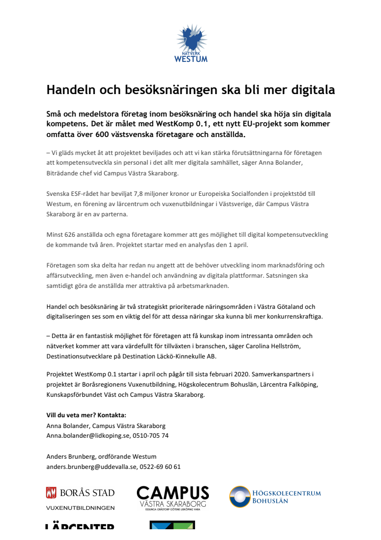 Handeln och besöksnäringen ska bli mer digitala