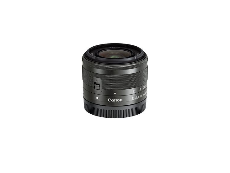 EF-M 15-45mm f3.5-6.3 IS STM BK Slant with CAP