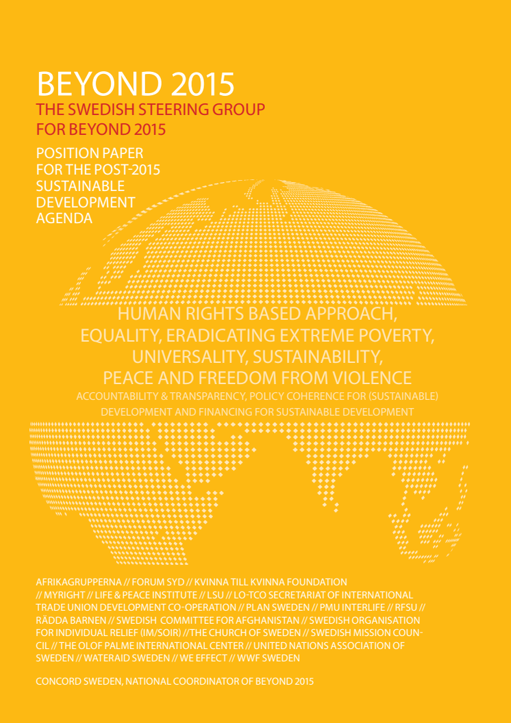 Position Paper for the post-2015 sustainable development agenda