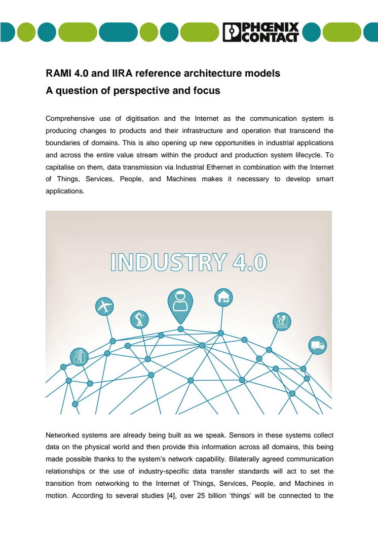 RAMI 4.0 and IIRA reference architecture models