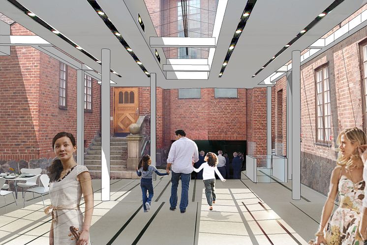 Passage och trappa till Stora salen. Uulas Arkitekter AB