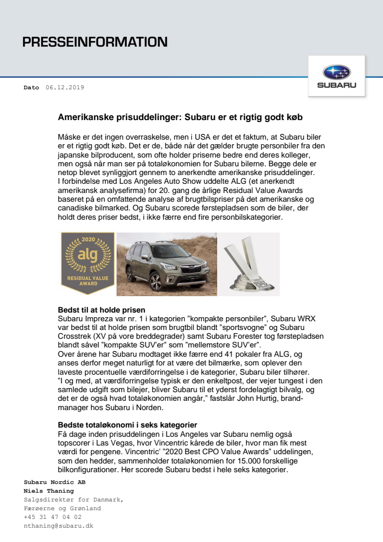 Subaru er et rigtig godt køb