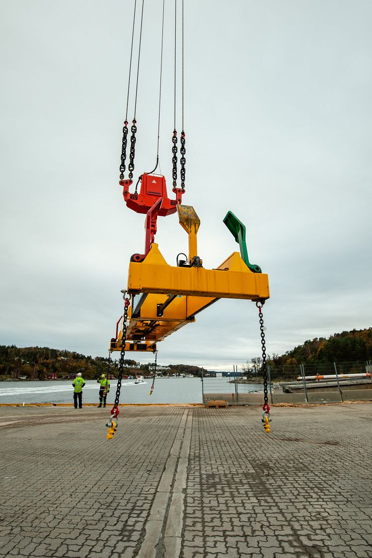 First container delivery port of Arendal 23.10.23