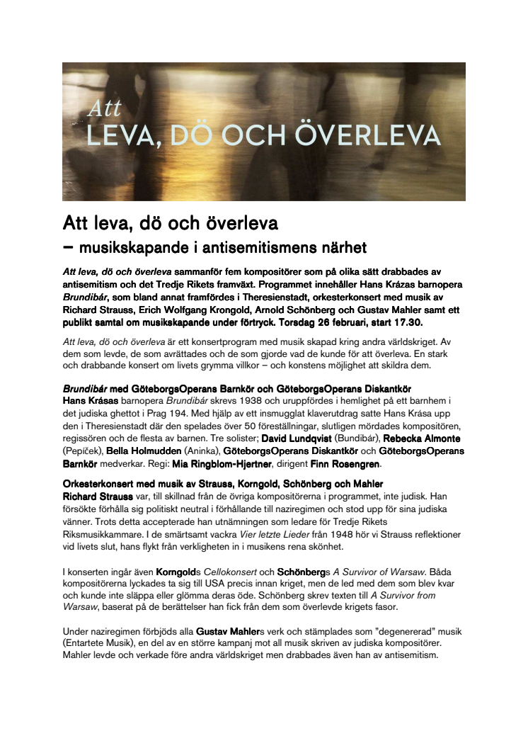 Att leva, dö och överleva  – musikskapande i antisemitismens närhet 