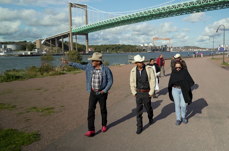 Medlemmar av Yaqui Nation på besök i Göteborg. 