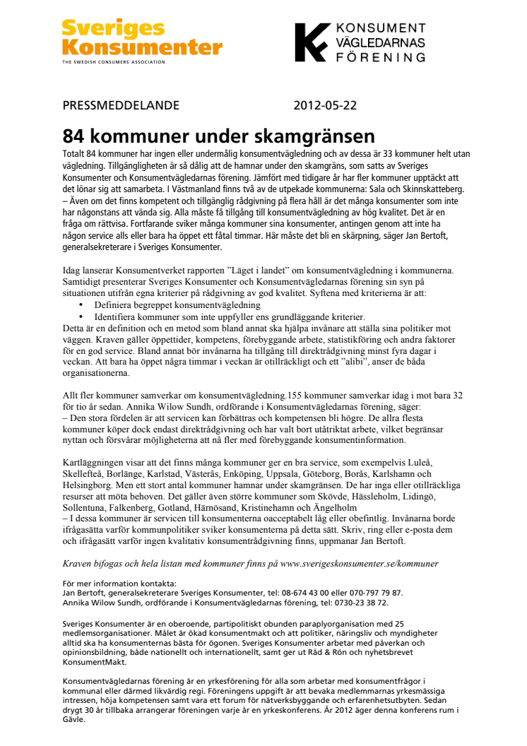 84 kommuner under skamgränsen