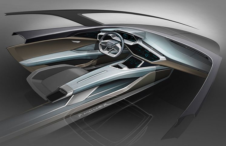 Audi e-tron quattro concept Cockpit Sketch