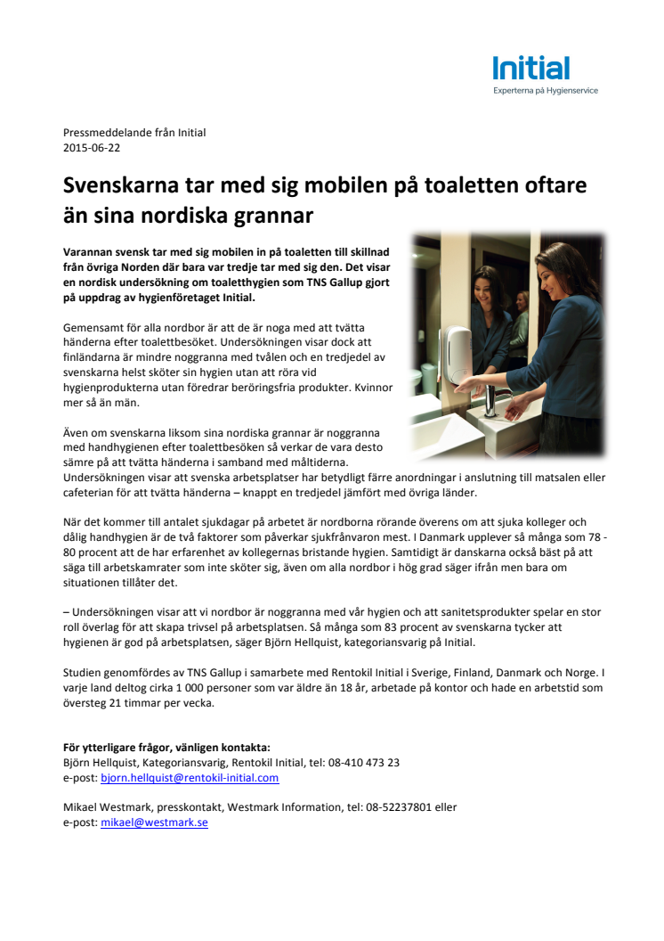 ​Svenskarna tar med sig mobilen på toaletten oftare än sina nordiska grannar