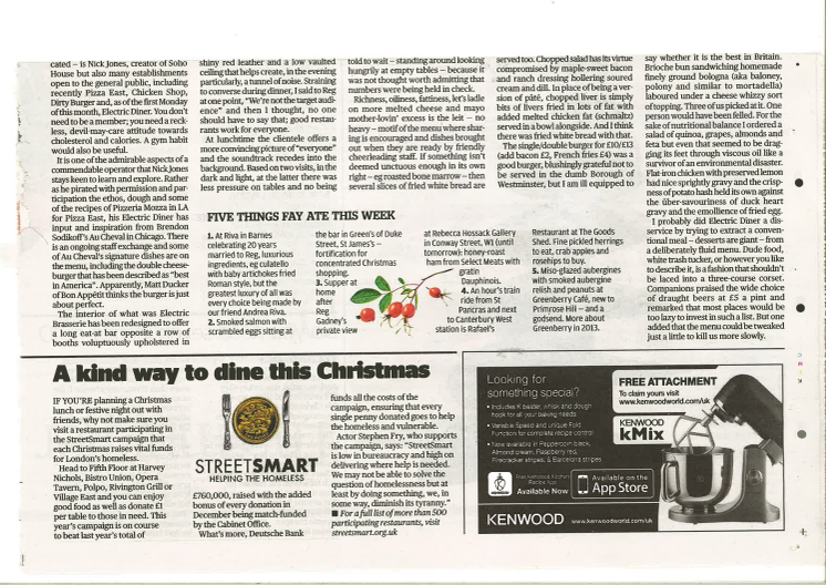 Evening Standard 12th December 2012
