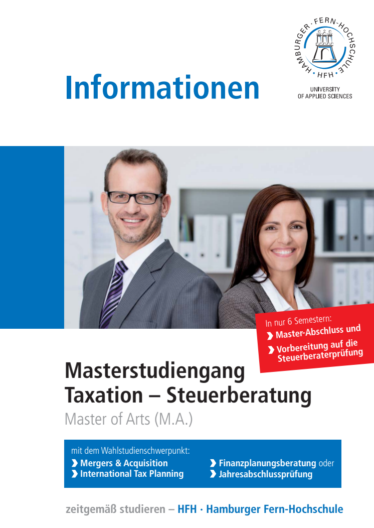 Master Taxation - Steuerberatung: Infos zum Studienablauf