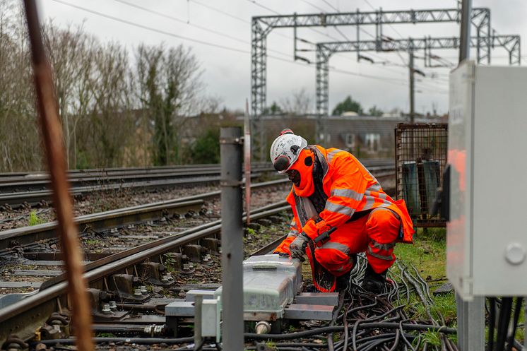 Engineers work on ECDP between Welwyn and Hitchin, Network Rail (1) R