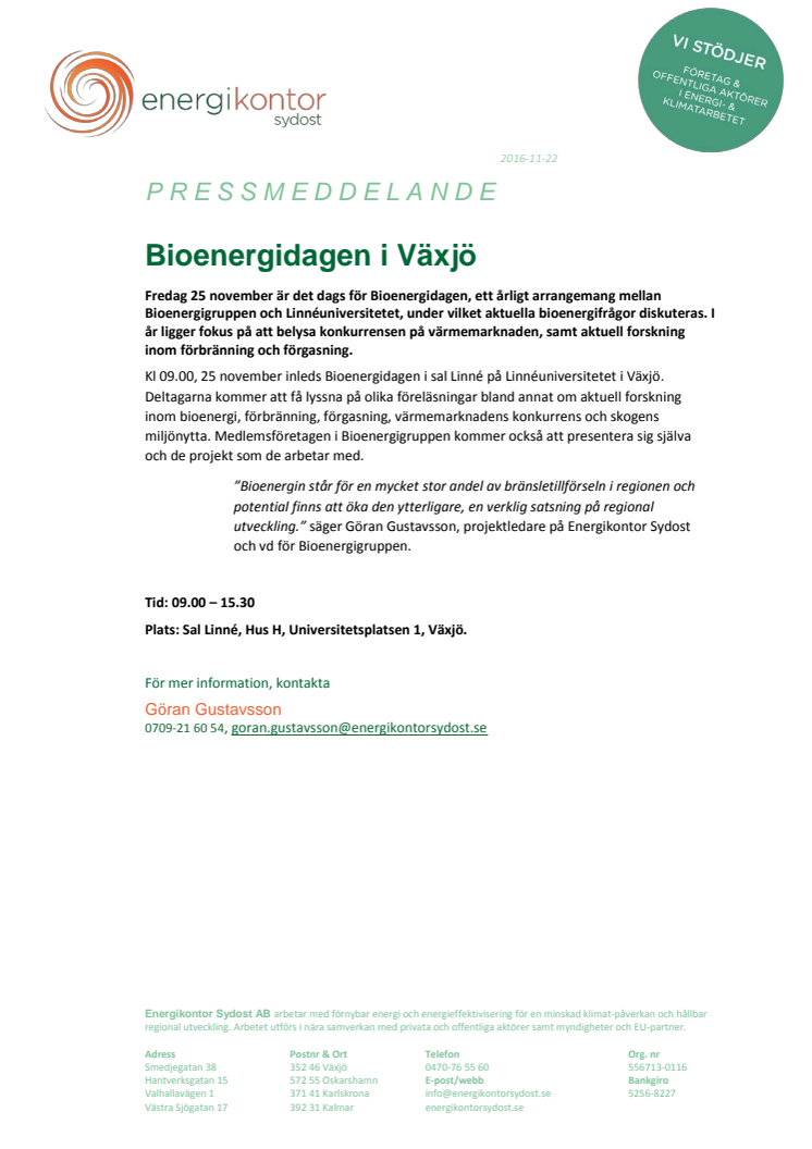 Bioenergidagen i Växjö
