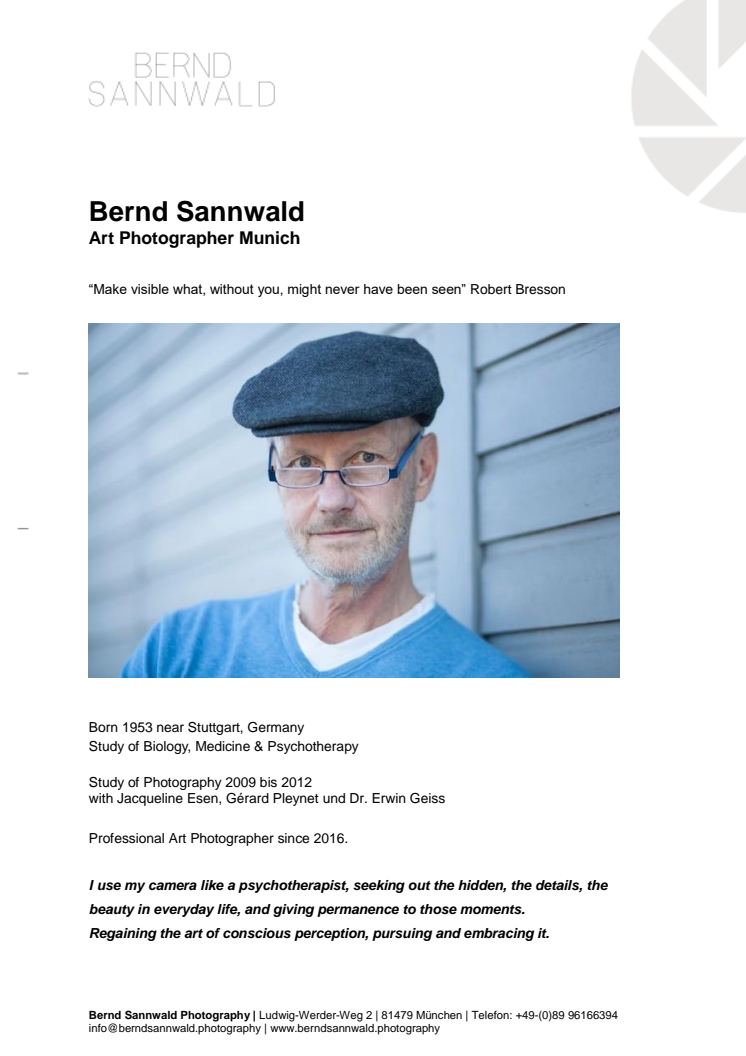 Biography and exhibitions of Bernd Sannwald