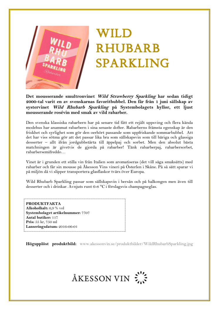 Sommarens rabarberbubbel - Wild Rhubarb Sparkling