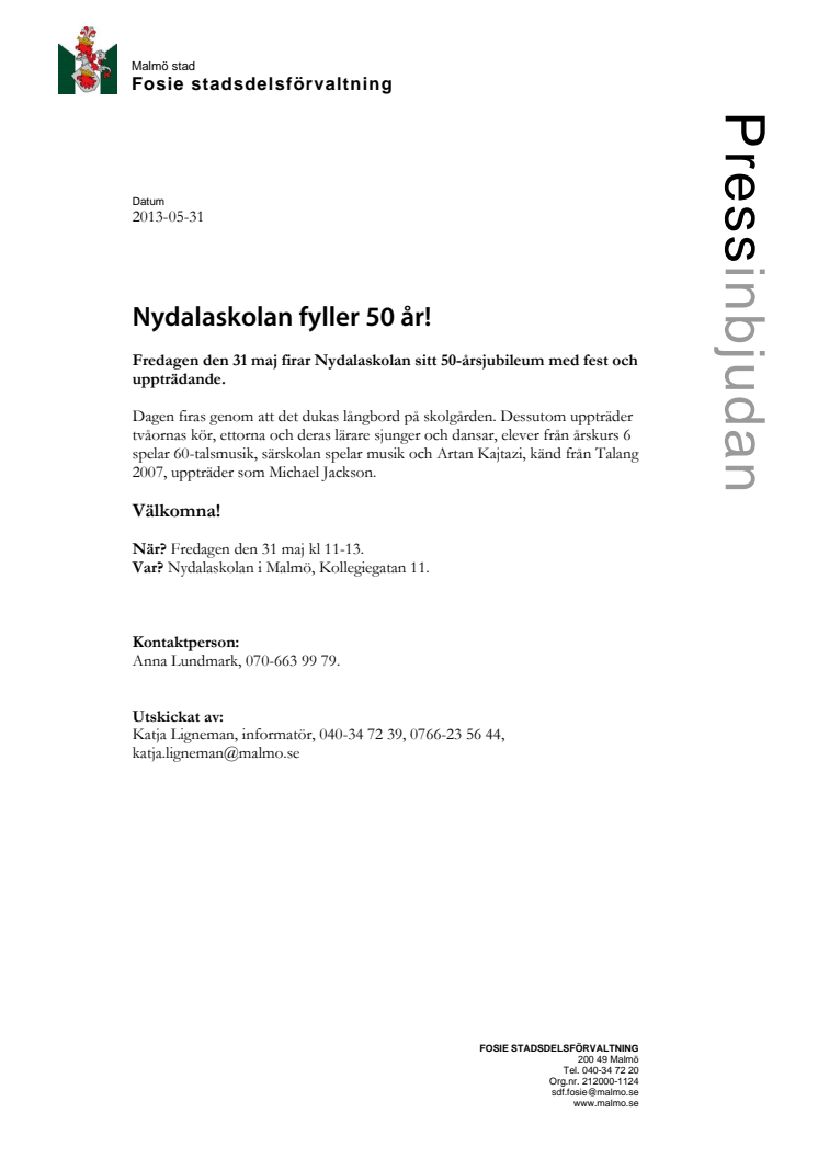 Nydalaskolan fyller 50 år!