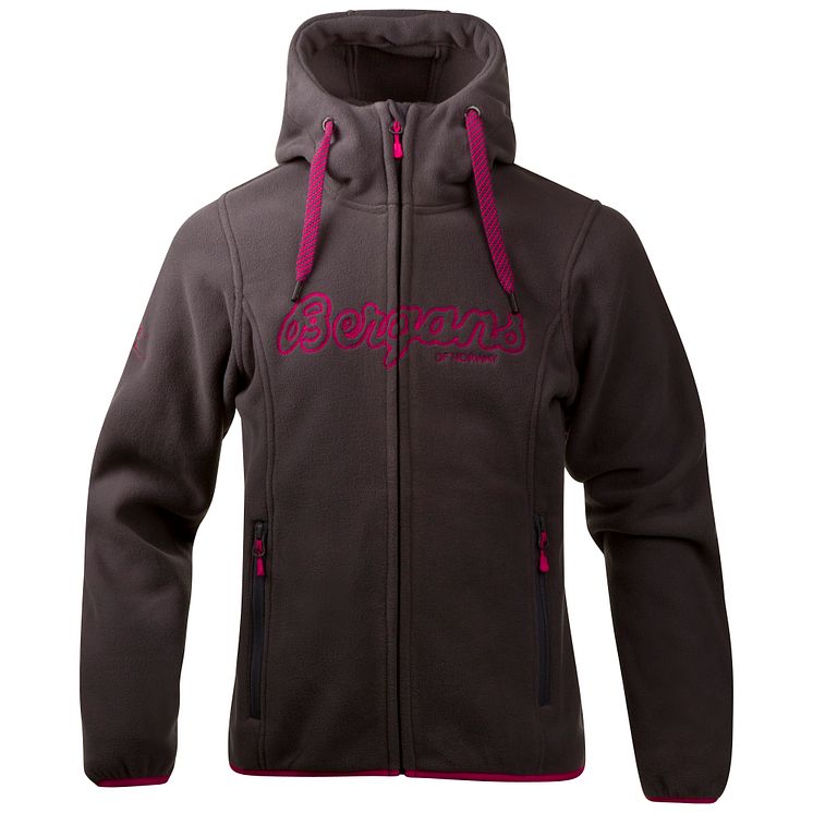 Bryggen Girl Jacket - Solid Dark Grey/Hot Pink