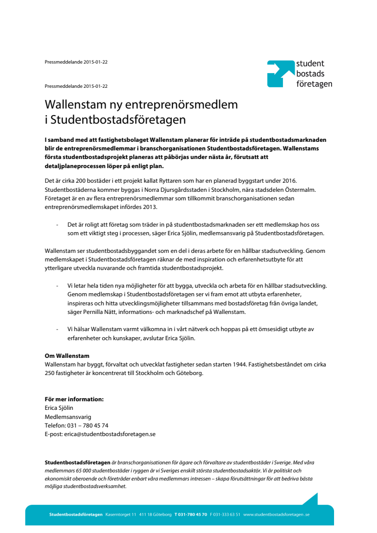 ​Waldenströmska Studenthemmet nytt medlemsföretag i Studentbostadsföretagen