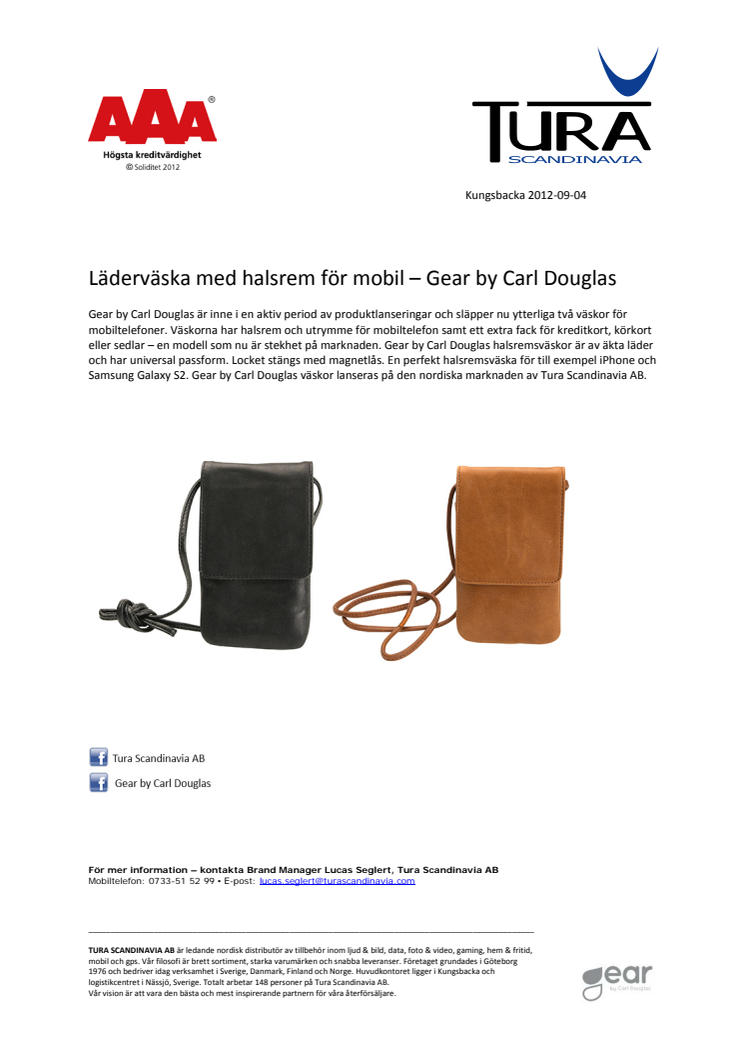 Läderväska med halsrem för mobil – Gear by Carl Douglas