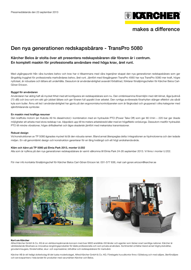 Den nya generationen redskapsbärare - TransPro 5080