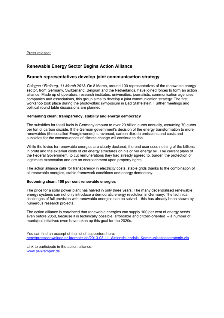 Energy Democracy TV has joined the Action Alliance for Communication in the Renewable Energy Sector