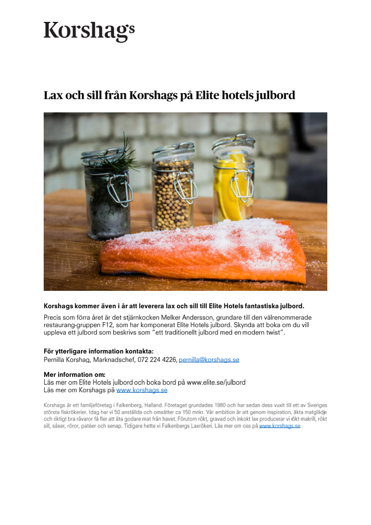 Lax och sill från Korshags på Elite hotels julbord	