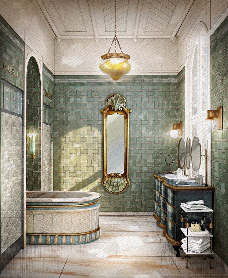 Villa Inkognito bathroom rendering by GrecoDeco