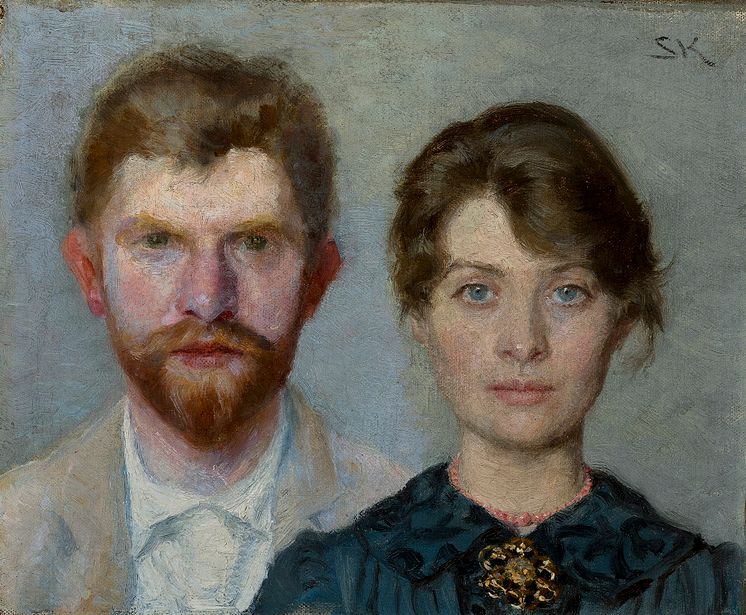 Marie Krøyer och P.S. Krøyer, Dubbelporträtt av Marie och P.S. Krøyer, 1890. Foto Sklagens K