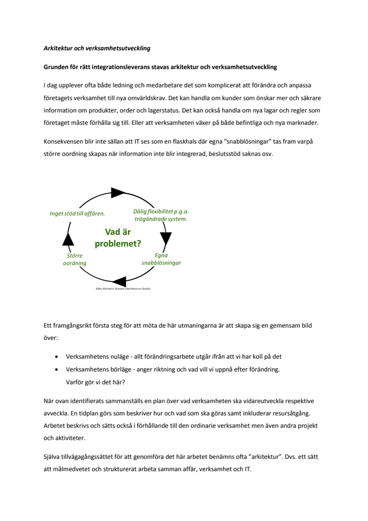 Grunden för rätt integrationsleverans stavas arkitektur och verksamhetsutveckling