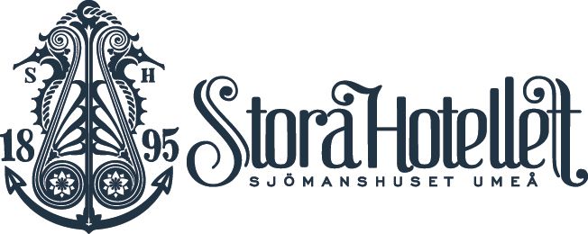 Stora Hotellet logotype blue/w