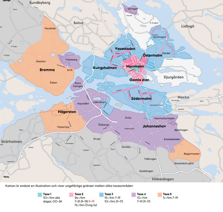 Karta nya taxeområden 20160901