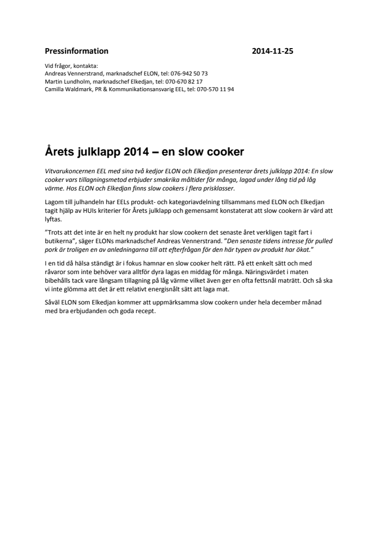 Årets julklapp 2014 – en slow cooker