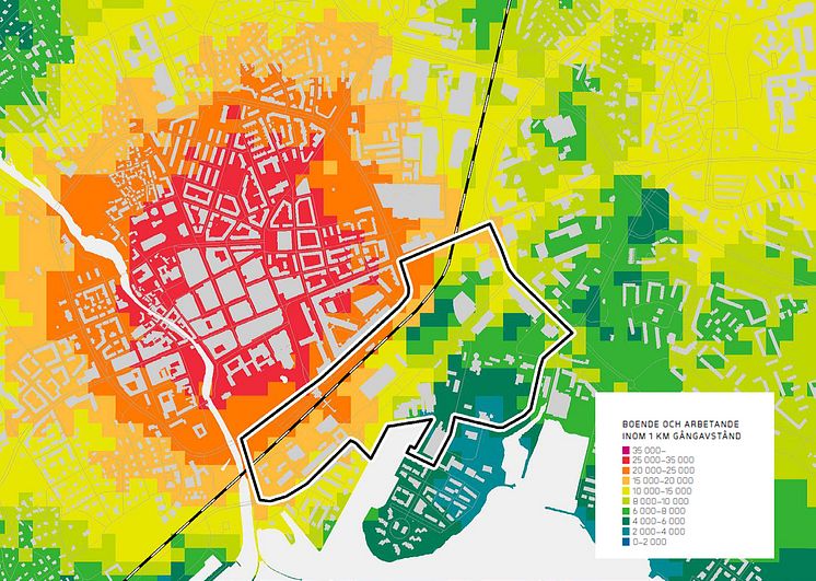 Densitet Västerås stadskärna idag