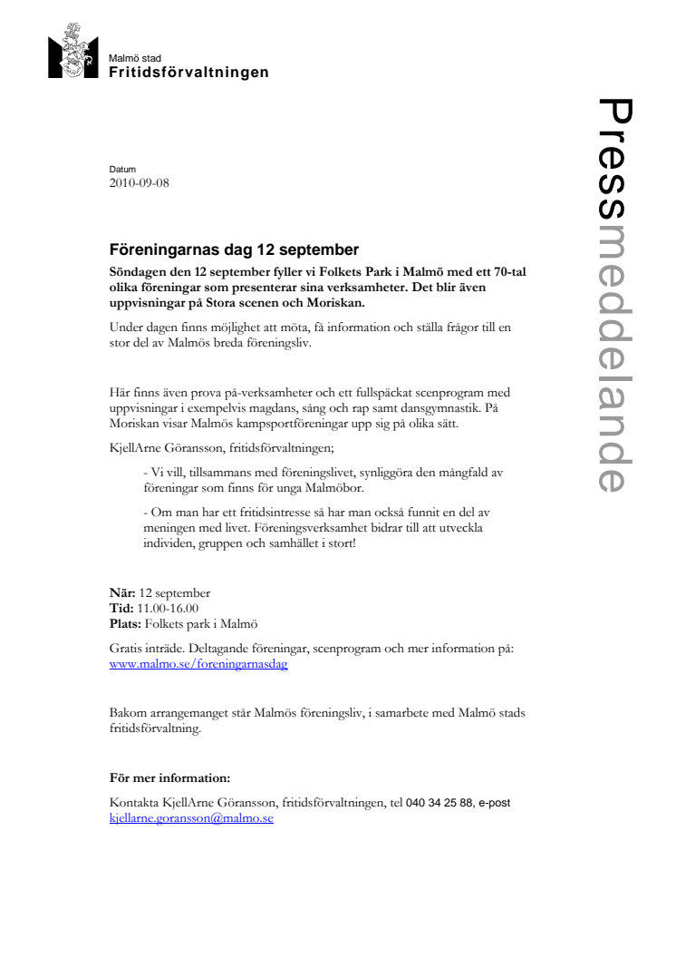 Föreningarnas dag 12 september