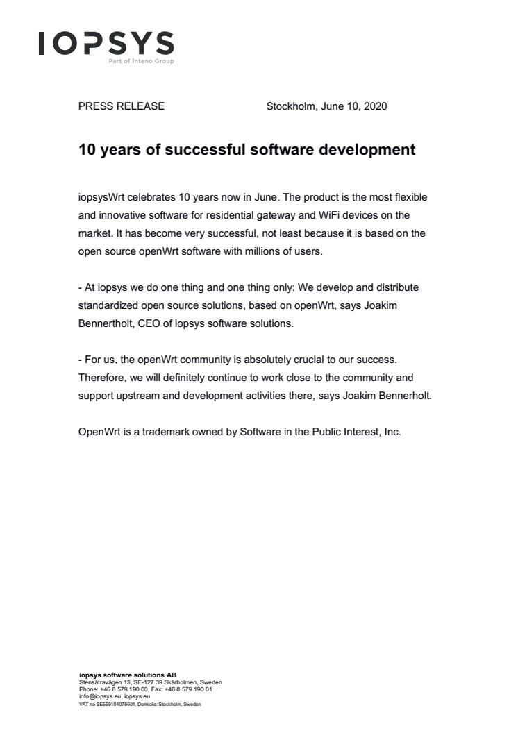 10 years of successful software development