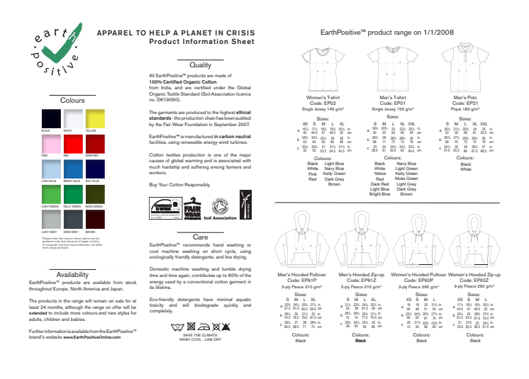 Earth Positive - Product Information Sheet