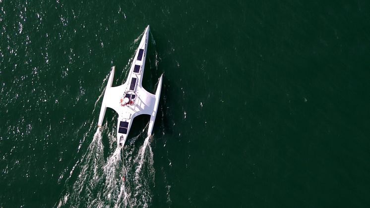 Hi-res image - Fisher Panda UK - The Mayflower Autonomous Ship (MAS), powered by Fischer Panda UK’s electric drive system and generators, in sea trials earlier this year